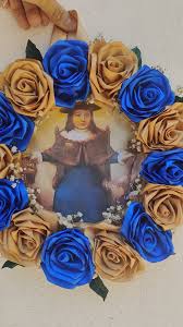 Corona Floral con Imagen Religiosa Personalizada