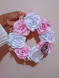 Corona Floral de Rosas Satinadas