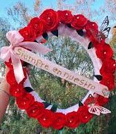 Corona de Rosas Rojas con Mensaje Personalizado